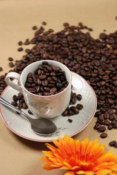 Coffee Beans Background Close — Stock Photo, Image