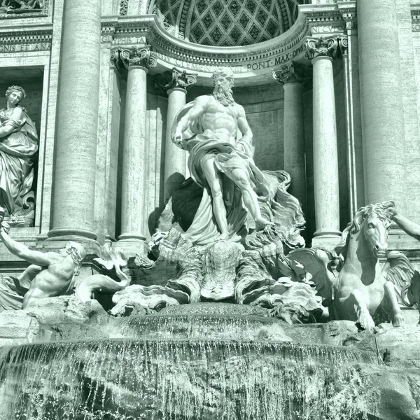 Barokke Trevifontein Fontana Trevi Rome Italië Hoog Dynamisch Bereik Hdr — Stockfoto