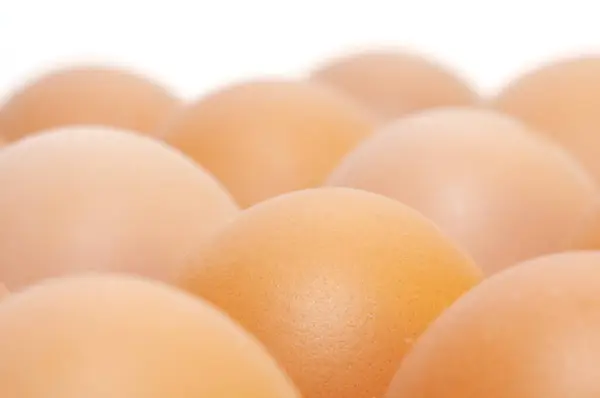 Яйца Корзине Белом Фоне — стоковое фото