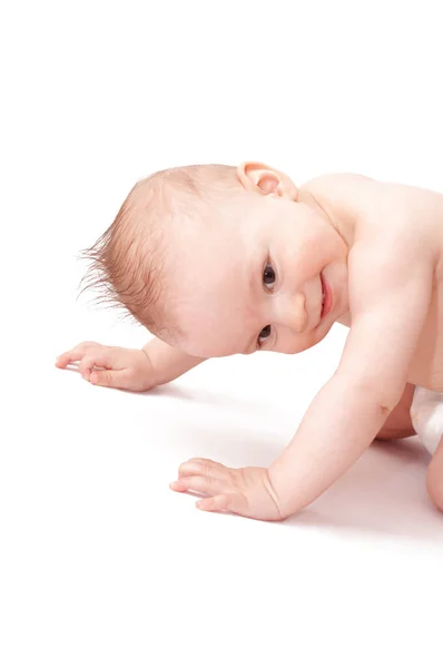 Tertawa Bayi Dengan Rambut Berduri — Stok Foto