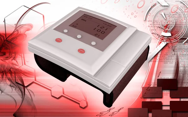 Cyfrowa Ilustracja Monitora Ciśnienia Krwi Tle Koloru — Zdjęcie stockowe
