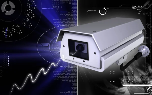 Digital Illustration Security Camera Colour Background — Stok fotoğraf