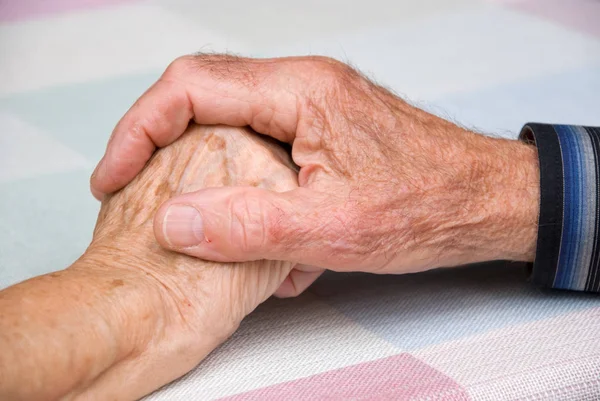 Seniors Holding Hands Happy Athmosphere —  Fotos de Stock