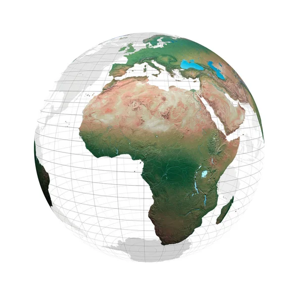 Globe Transparent Avec Des Continents Gratifiant Sur Fond Blanc — Photo