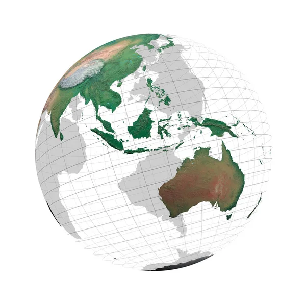 Transparent Globe Continents Gradient Network White Background — Stock Photo, Image