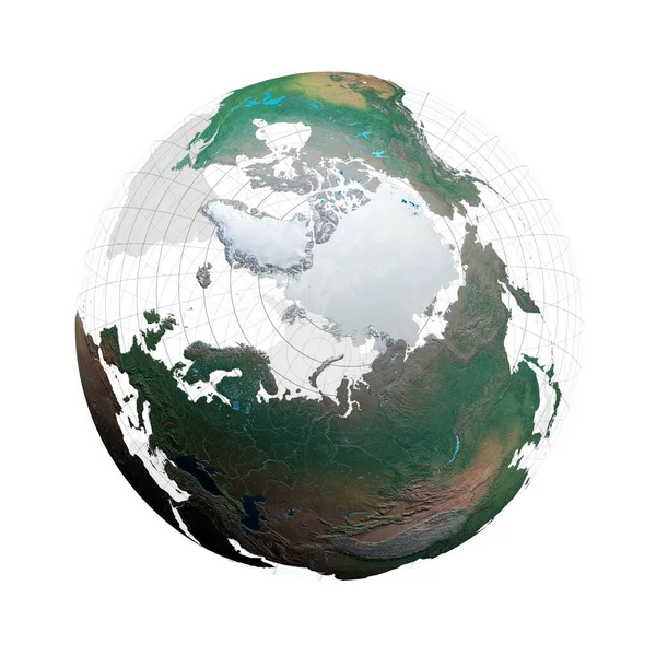 Przezroczysty Glob Ziemny Kontynentami Siatką Gradientową Białym Tle — Zdjęcie stockowe