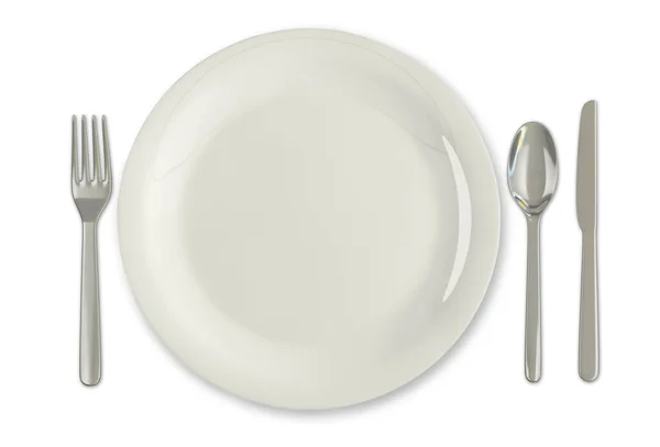 Plate Eating Utensils — Stok fotoğraf