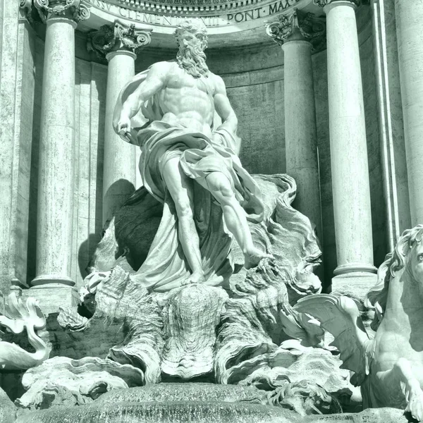 Barokk Trevi Szökőkút Fontana Trevi Rómában Olaszországban Nagy Dinamikatartományú Hdr — Stock Fotó