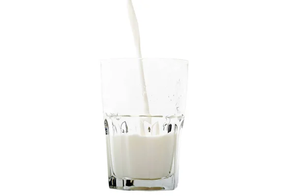 Leche Vidrio Aislada Sobre Fondo Blanco —  Fotos de Stock