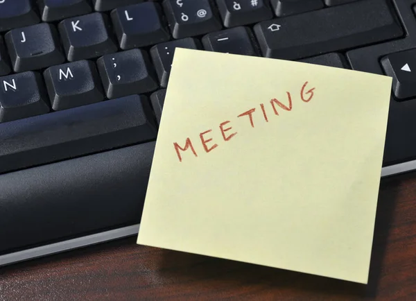 Mötesanteckningar Datorns Tangentbord — Stockfoto