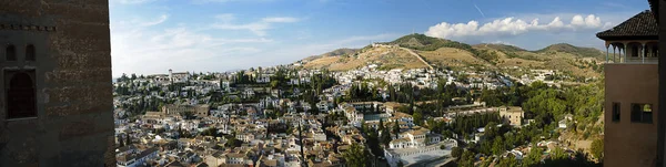 Panoramisch Uitzicht Typische Witte Huizen Van Wijken Albaicin Sacromonte Vanaf — Stockfoto