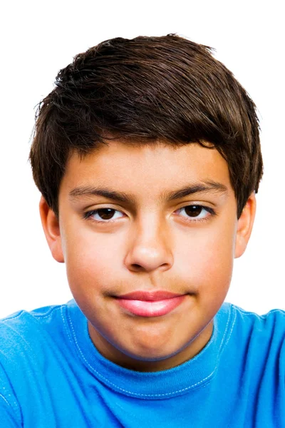 Caucasian Boy Isolated White — Stock Photo, Image