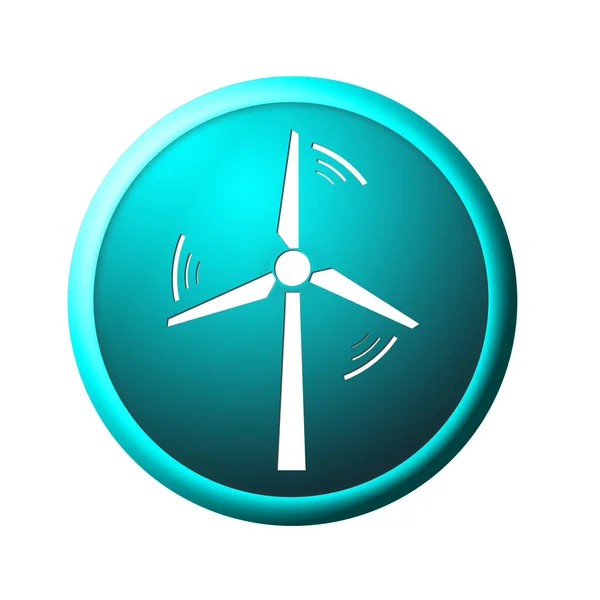 Ilustração Gráfica Botão Energia Eólica — Fotografia de Stock