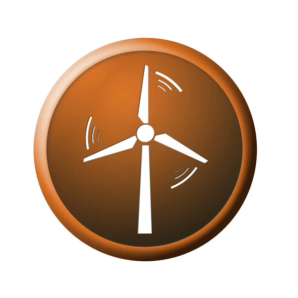 Ilustração Gráfica Botão Energia Eólica — Fotografia de Stock