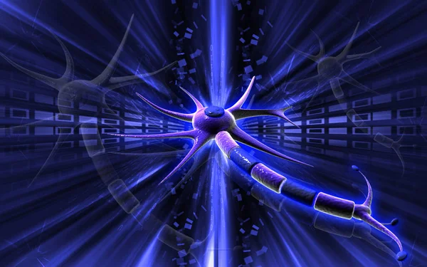 Digital Illustration Neuron Färg Bakgrund — Stockfoto