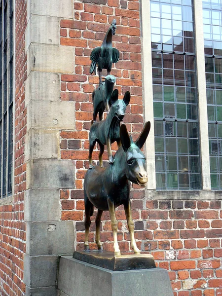 Bremen Músicos Ciudad Plásticos Bronce — Foto de Stock