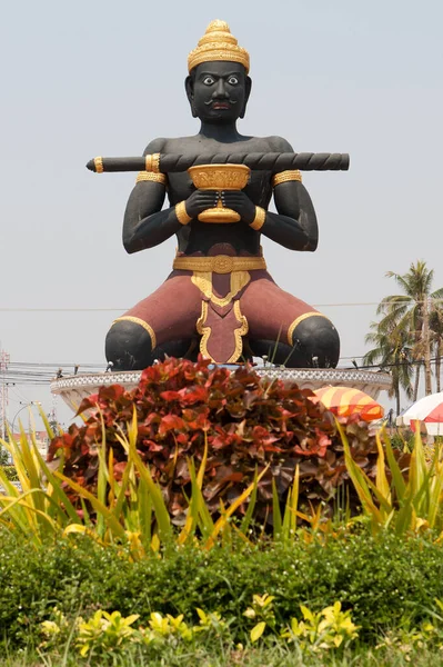 Landmark Battambang Statue Kranhoung Stick King Gave City Cambodia Name — Stock Photo, Image