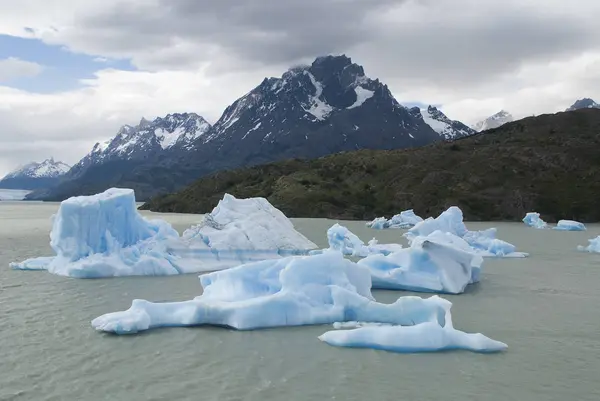 Glace Glacier Sur Lac Gris — Photo