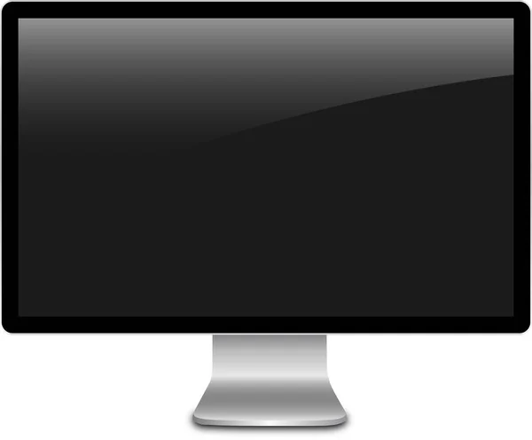 Computer Monitor Geïsoleerd Zwarte Achtergrond — Stockfoto