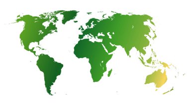 green world map with continents clipart