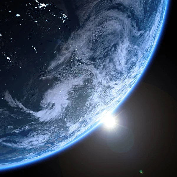 Vista Del Planeta Tierra Espacio Una Nebulosa Una Congestión Gas — Foto de Stock