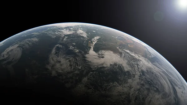 Planeta Tierra Espacio Renderizado — Foto de Stock