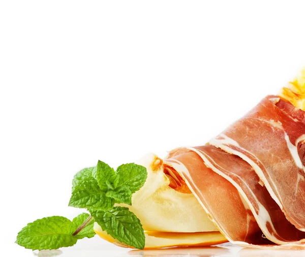 Antipasto Cured Ham Italian Prosciutto Parma Dengan Melon — Stok Foto