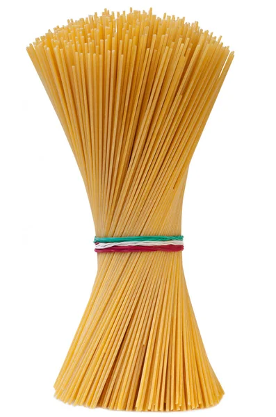 Espaguete Cores Bandeira Italiana Sobre Fundo Branco — Fotografia de Stock