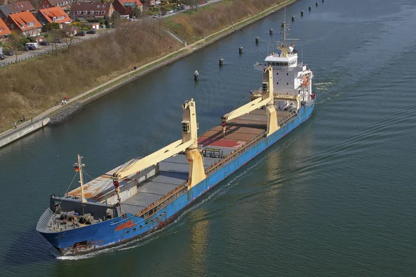 Navio Carga Canal Kiel — Fotografia de Stock