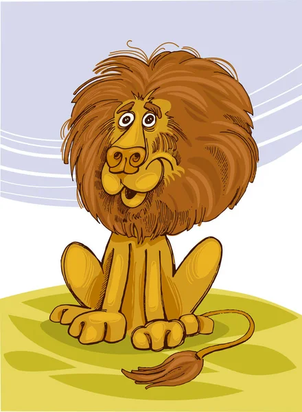 Ilustração Leão Africano Feliz — Fotografia de Stock