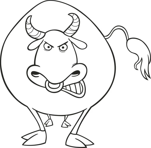 愤怒的公牛的图解 — 图库照片