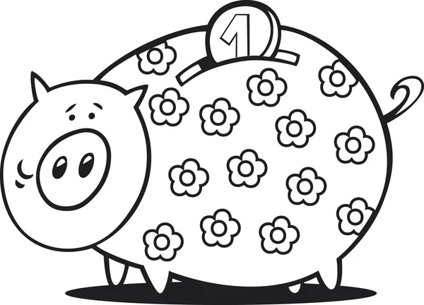 Illustration Piggy Bank Coloring Book — Stock Photo, Image