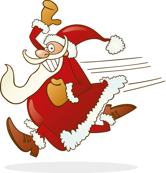 Ilustración Santa Claus Corriendo —  Fotos de Stock