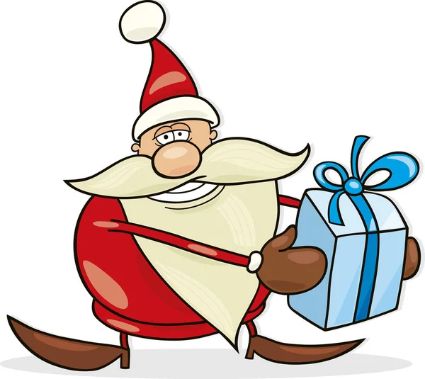 Ilustración Santa Claus Divertido Con Regalo —  Fotos de Stock