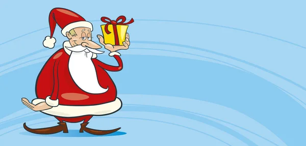 Ilustracja Śmieszne Santa Claus Prezent — Zdjęcie stockowe