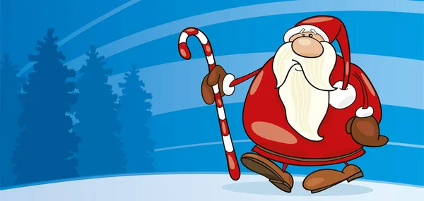 Ilustração Santa Claus Com Bengala Natal — Fotografia de Stock