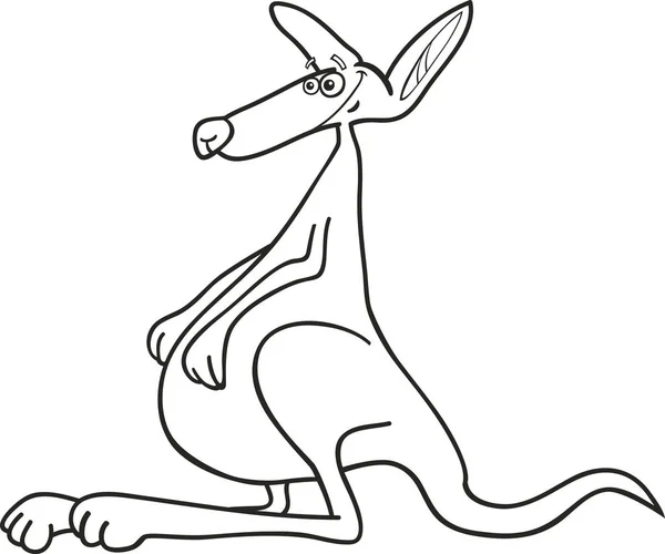 Ilustración Canguro Australiano Divertido Para Colorear Libro —  Fotos de Stock