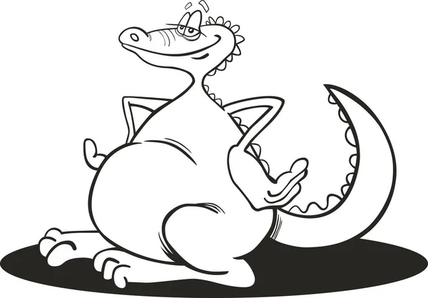 Illustration Cheerful Dragon Coloring Book — Stock Photo, Image