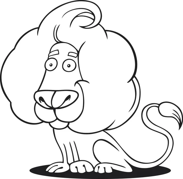 Cartoon Illustration Funny Lion Coloring Book — 图库照片