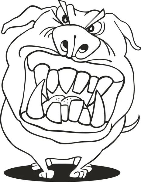Ilustrace Šíleného Psa Pro Omalovánky — Stock fotografie