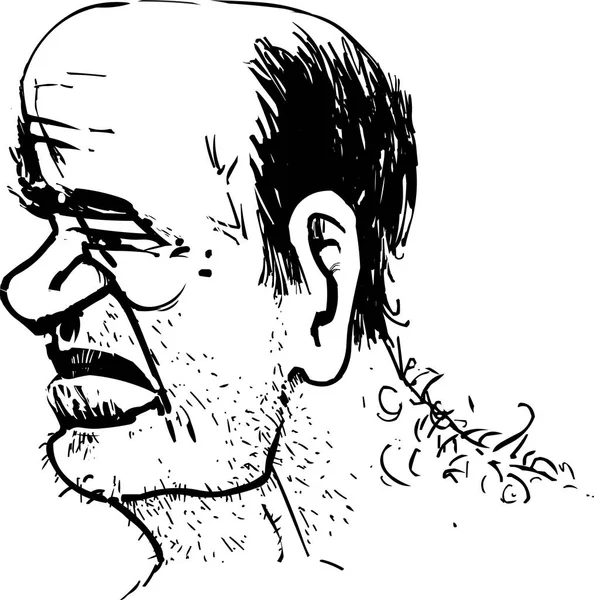 Karikatura Kresba Drsného Muže — Stock fotografie