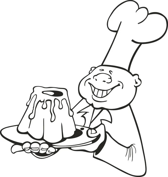 Illustration Cook Cake Coloring Book — Stock Photo, Image