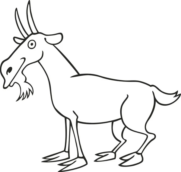 Illustration Funny Goat Coloring Book — Stock Photo, Image