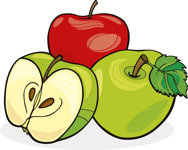 Ilustración Tres Manzanas Jugosas — Foto de Stock
