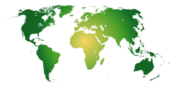 Mapa Verde Del Mundo Con Los Continentes — Foto de Stock