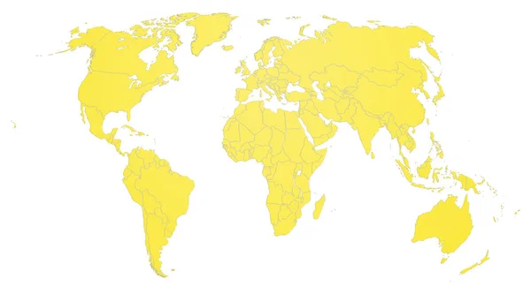 Mappa Del Mondo Con Grandi Continenti — Foto Stock