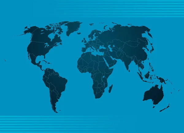 Mappa Del Mondo Sfondo Blu — Foto Stock