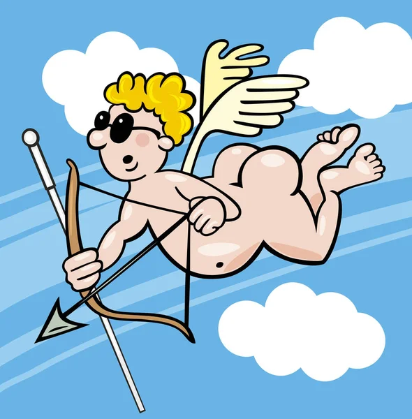 Humoristische Illustratie Van Blinde Cupido — Stockfoto