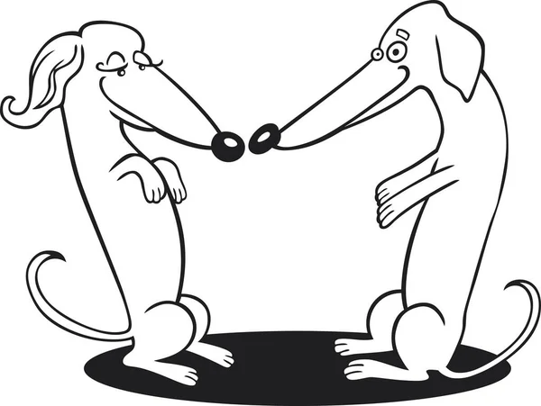 Ilustração Dachshund Cães Para Colorir Livro — Fotografia de Stock