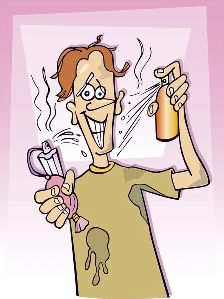 Ilustración Chico Sucio Con Perfume — Foto de Stock